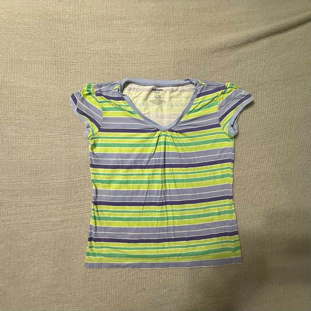 Old Navy Kids Tee with Blue and Green Stripes